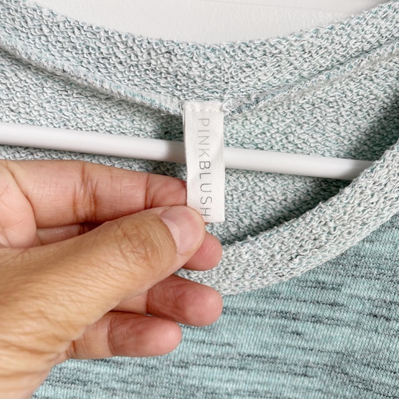 PINKBLUSH LIGHT BLUE TERRY CLOTH MATERNITY DRESS - Picture 2 of 8